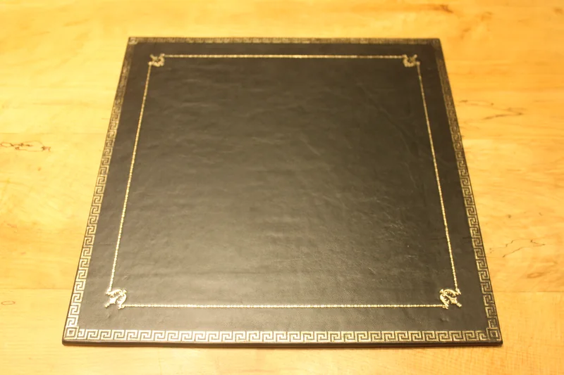 Desk pad 15 — Greek-key border & scroll corners