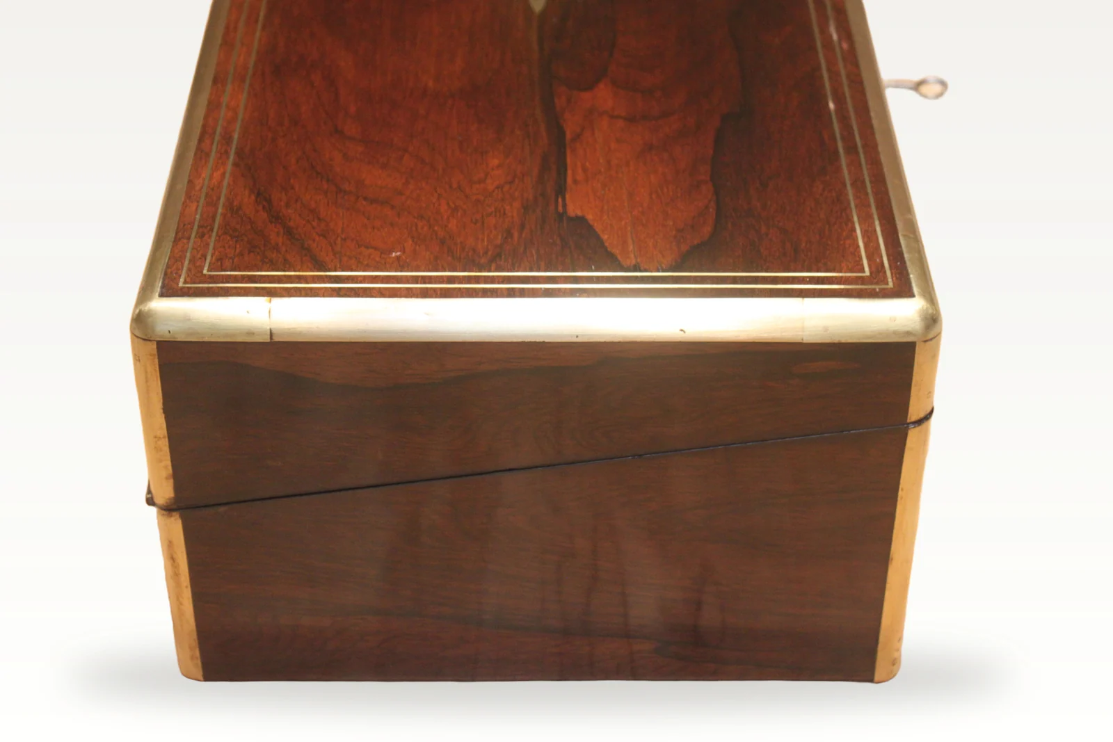 A large 19th century rosewood writing slope with brass inlay — view 2