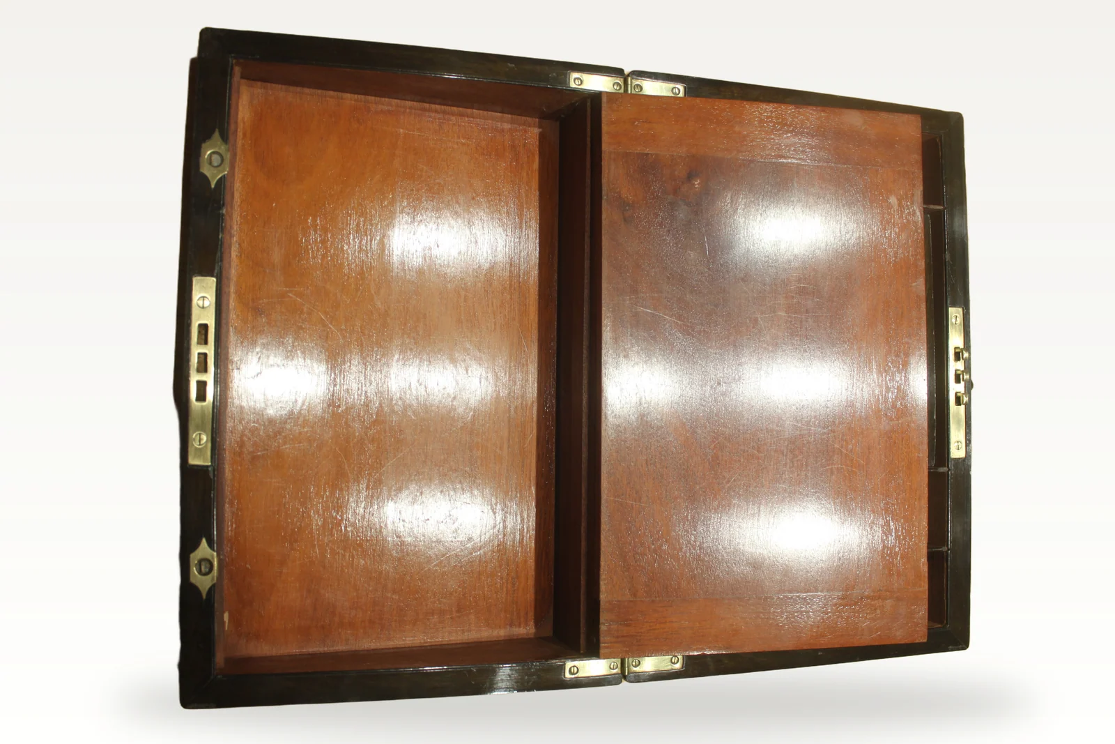 Victorian burr walnut writing slope — view 9