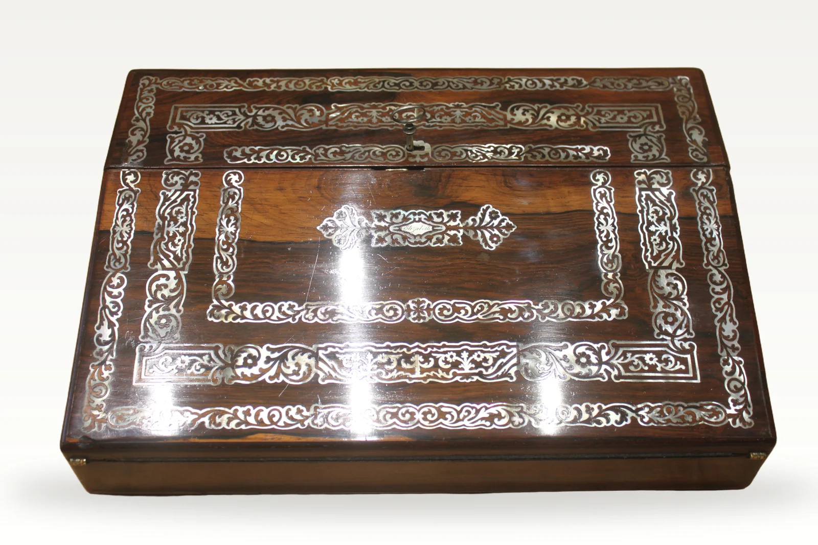 Rosewood and MOP writing slope by George Austin, Dublin