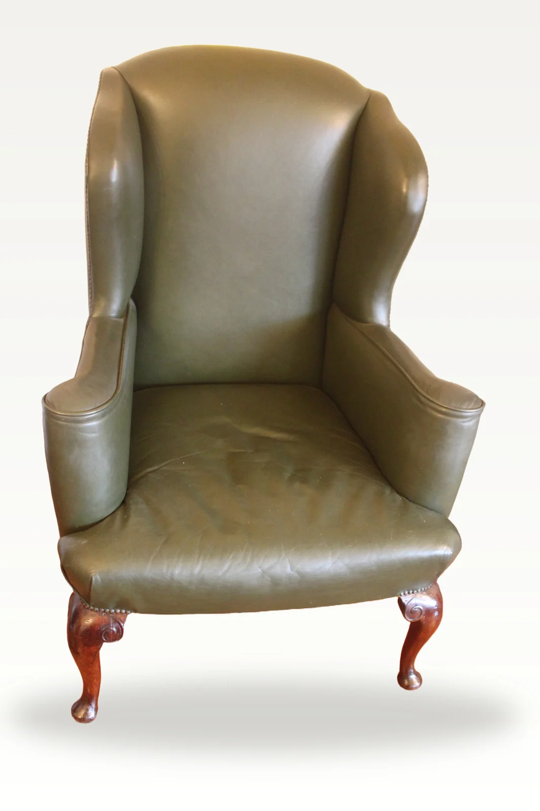 Late 19th century Queen Anne style wing chair — view 3