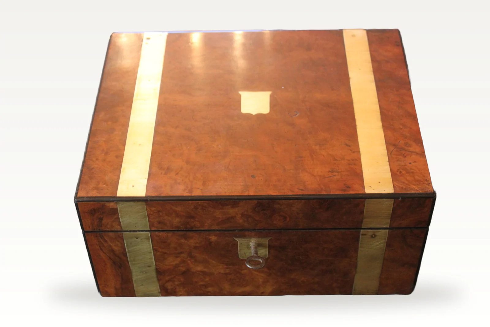 Victorian brass bound writing slope