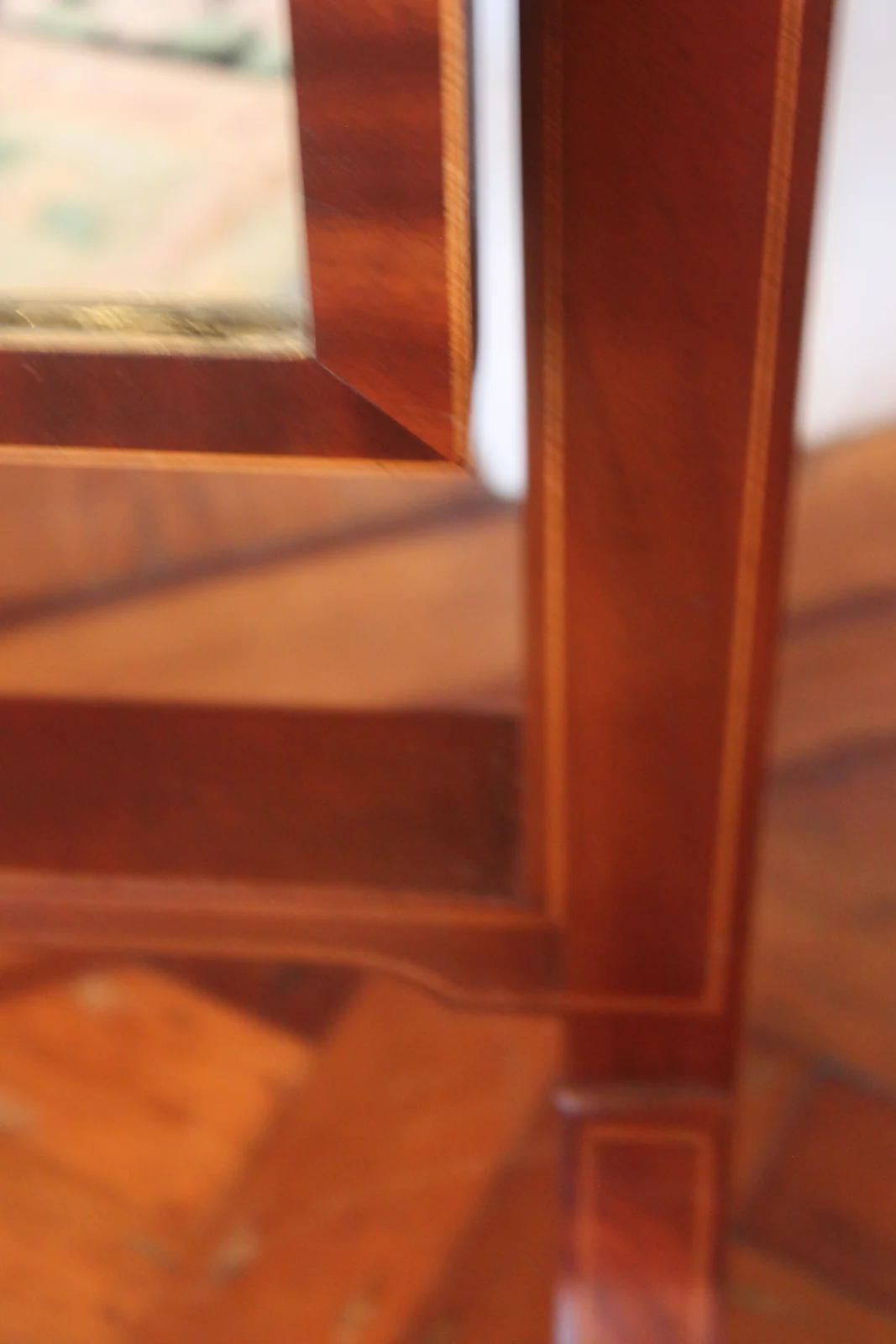 Sheraton mahogany cheval dressing mirror — view 10