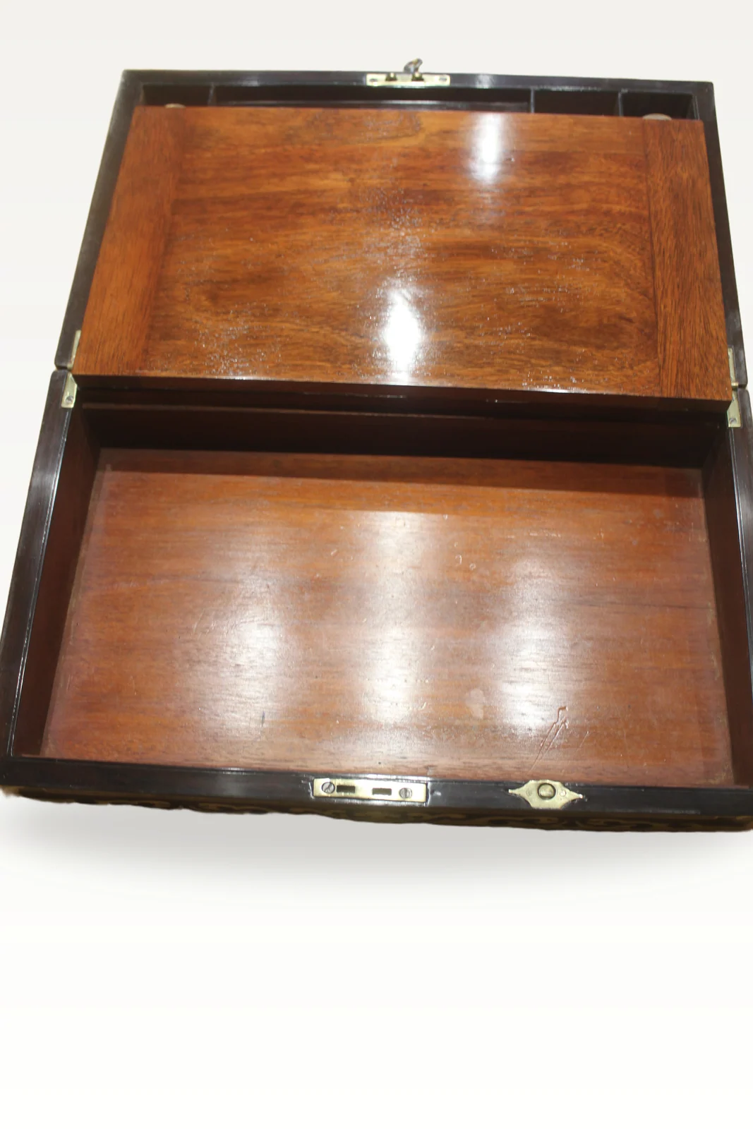 A Regency period rosewood and brass inlaid writing slope + secret drawers 4904 — view 7