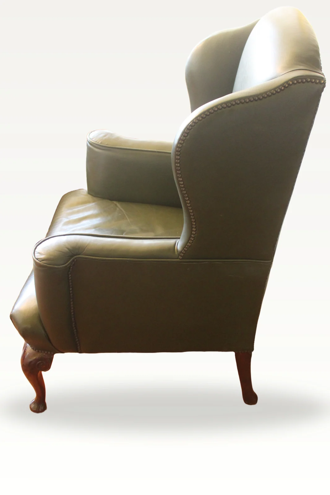 Late 19th century Queen Anne style wing chair — view 6