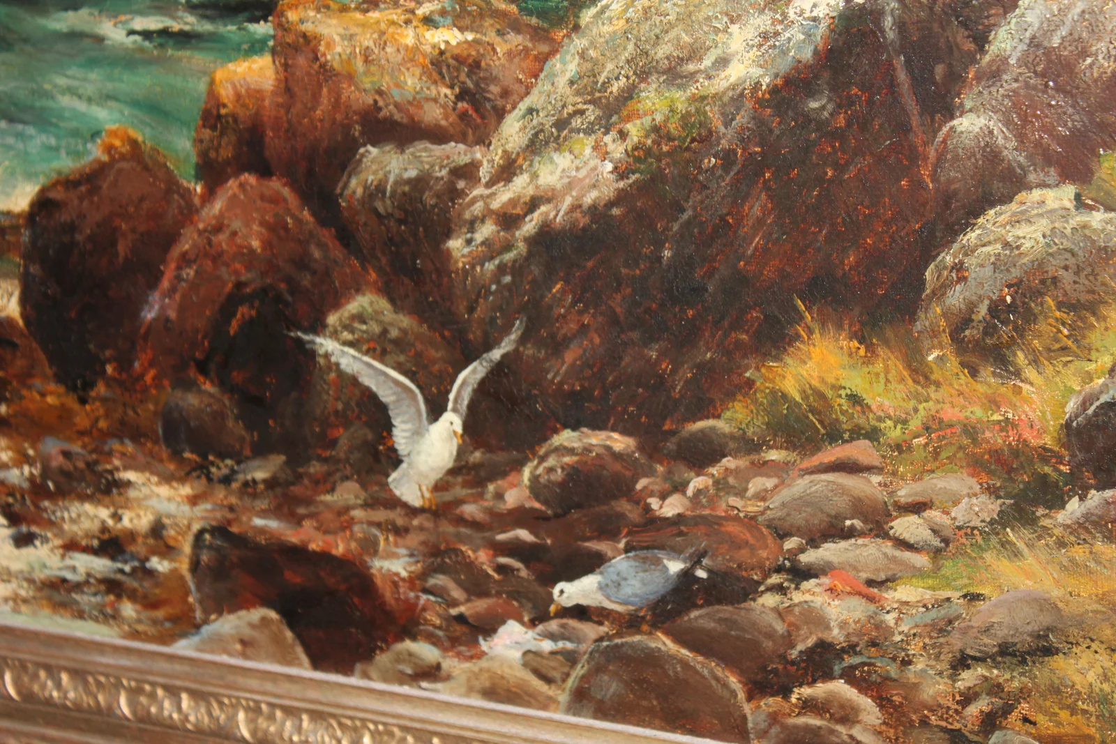 Oil on canvas. Douglas Adams. A coastal scene with — view 2