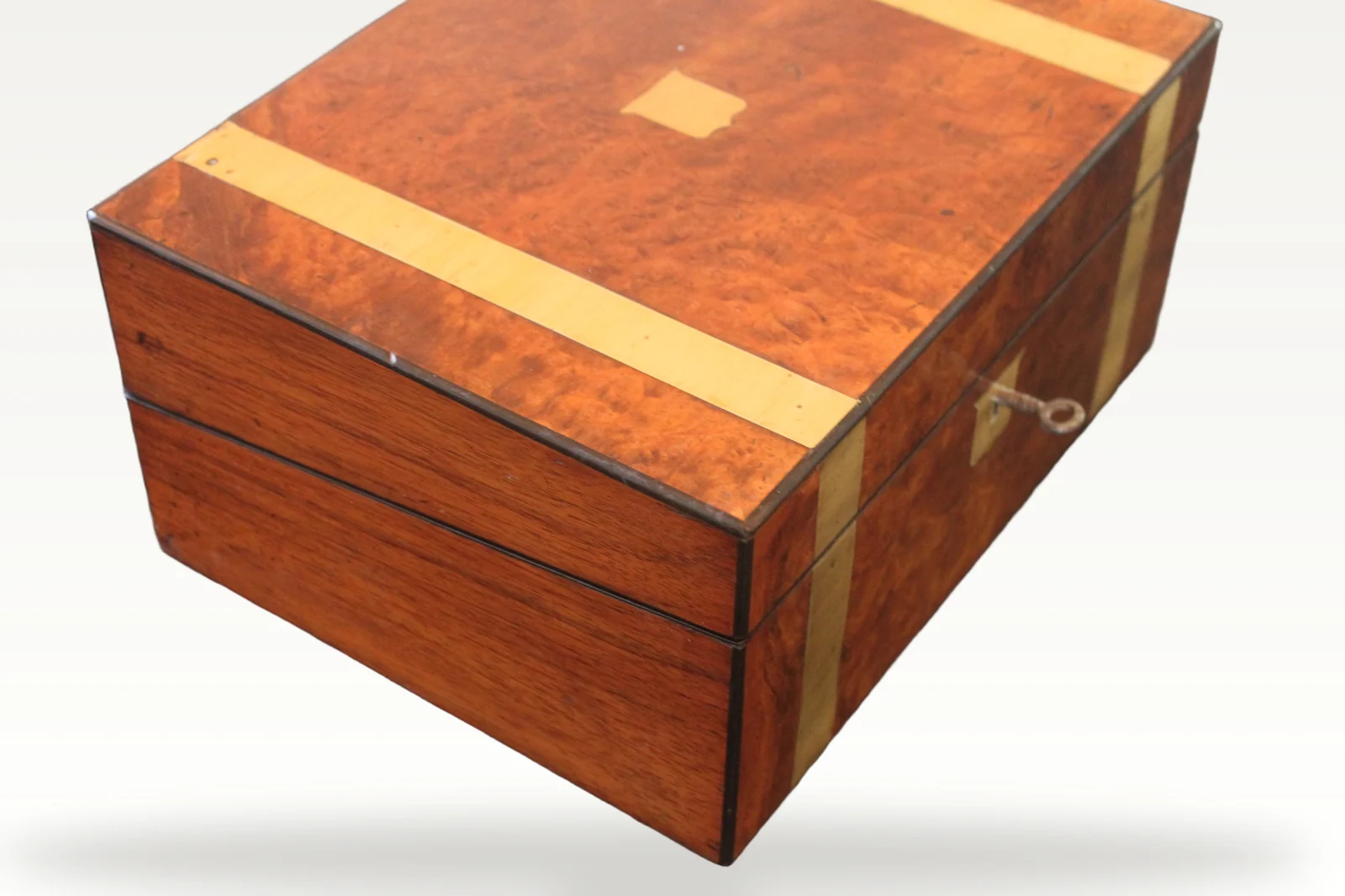 Victorian brass bound writing slope — view 2