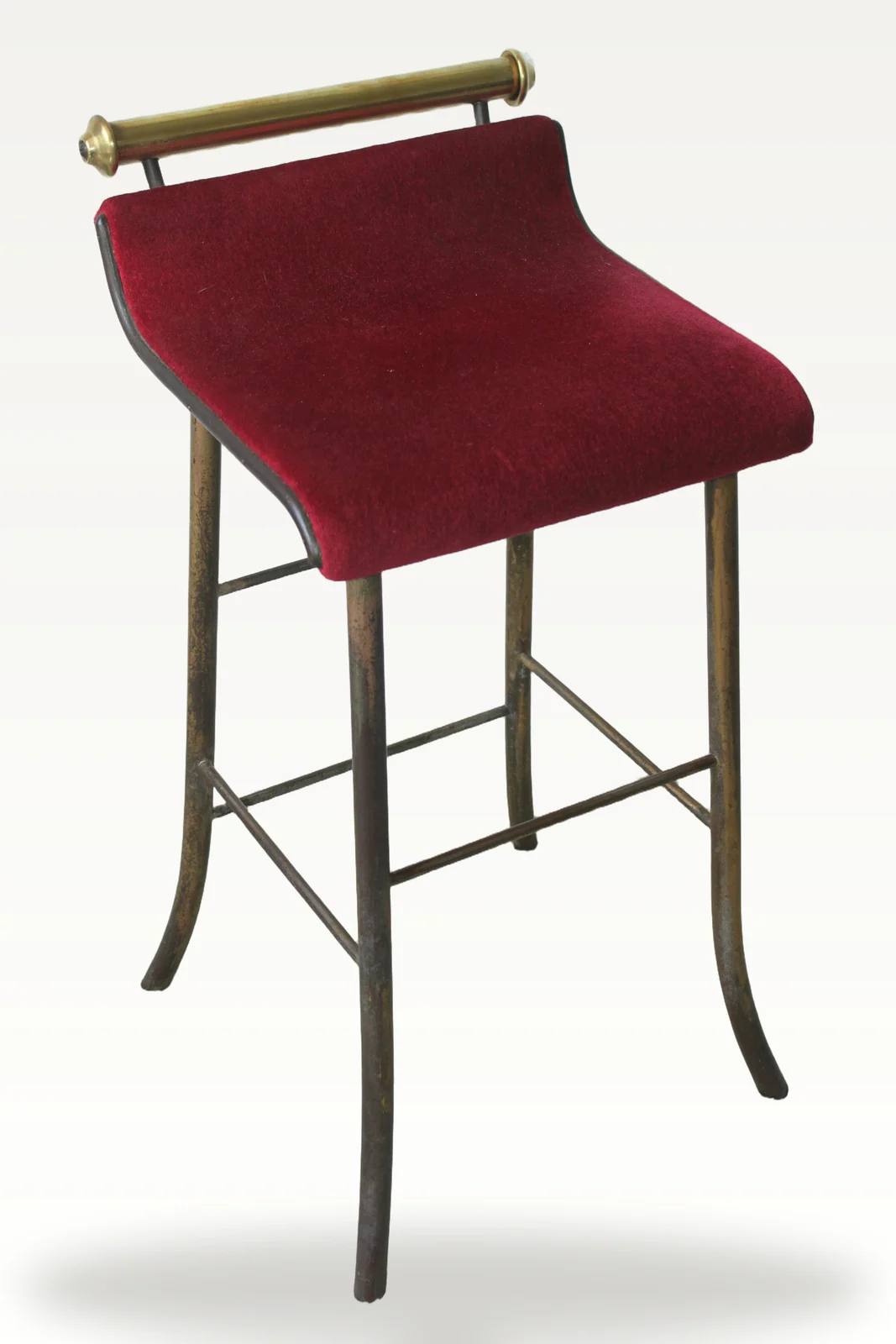 A 19th century brass and steel music stool