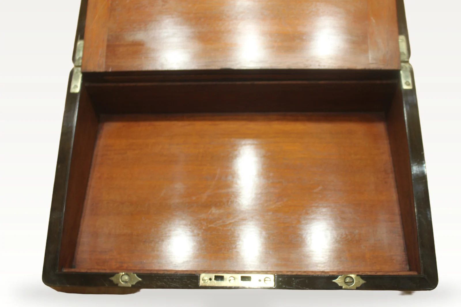 Victorian figured walnut writing slope with Bramah lock and keys 4910 — view 13