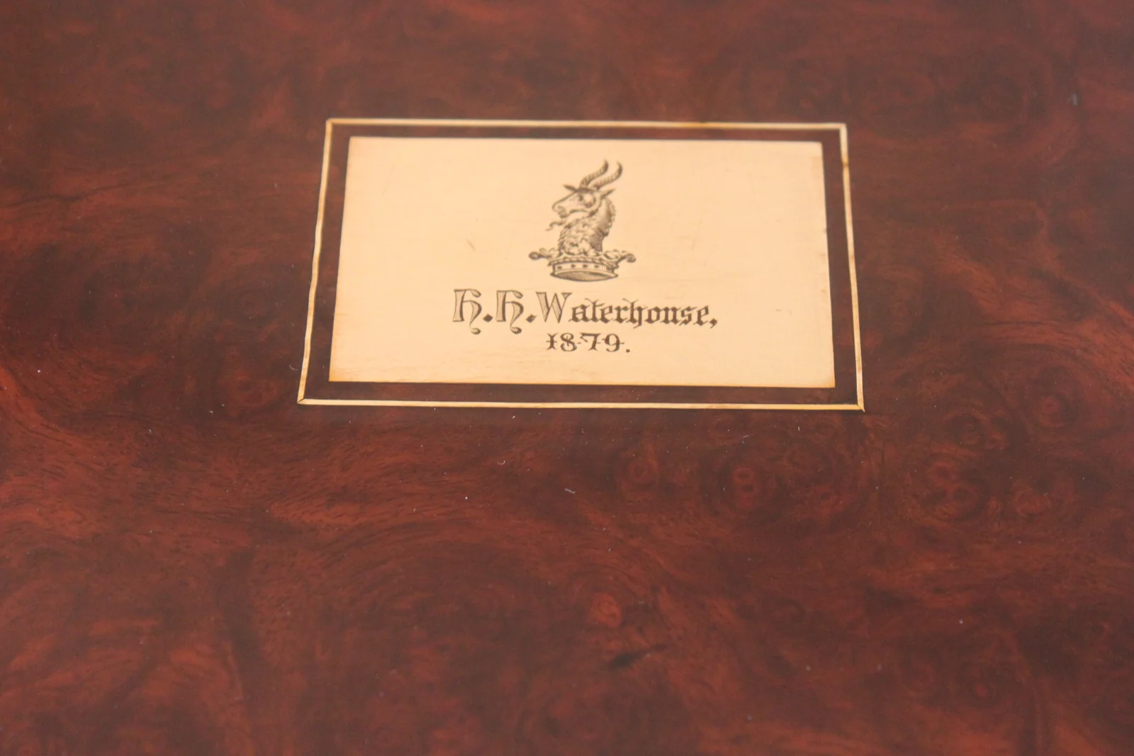 Victorian burr walnut writing slope with secret drawers and compartment. — view 2