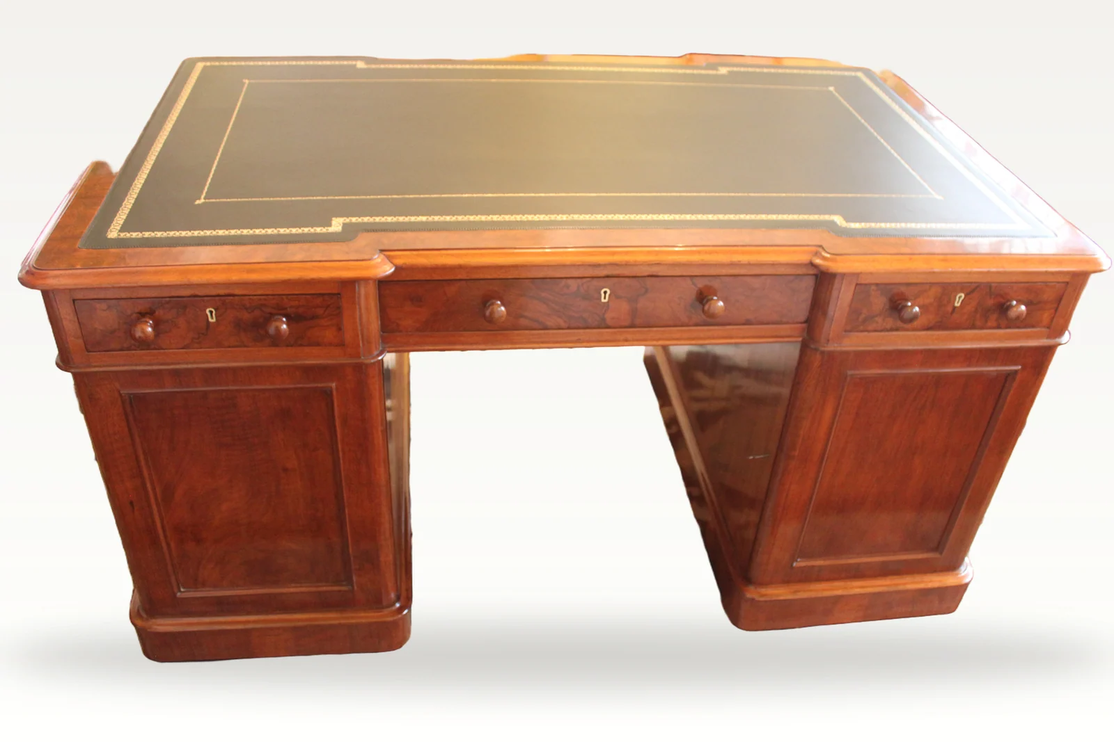 A rare Victorian burr walnut partners desk by Edwards & Roberts — view 2