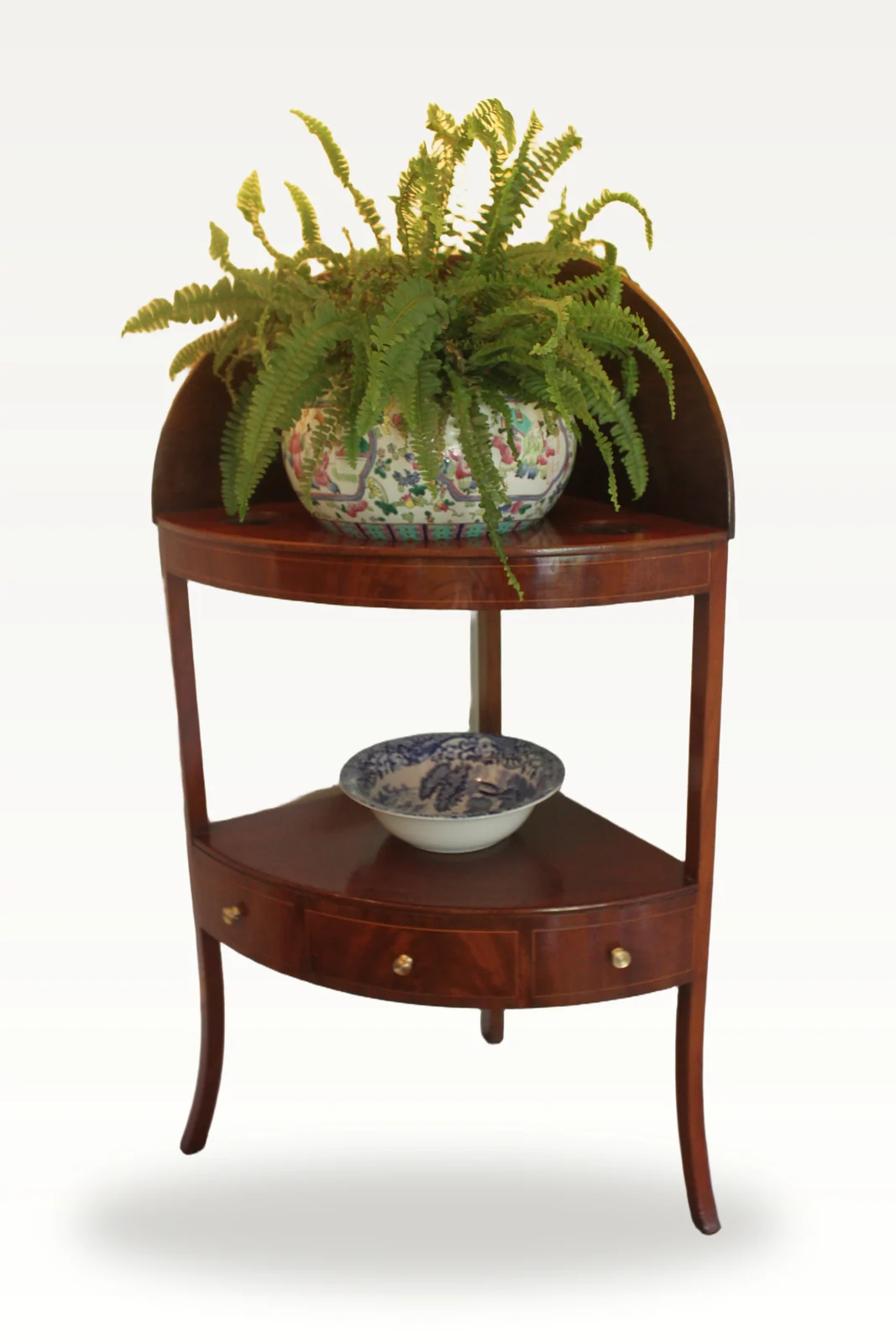 Georgian mahogany corner washstand