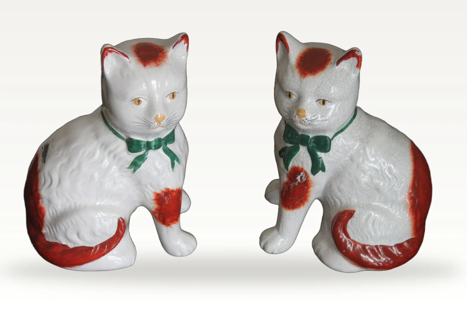 Pair of Staffordshire cats — view 2
