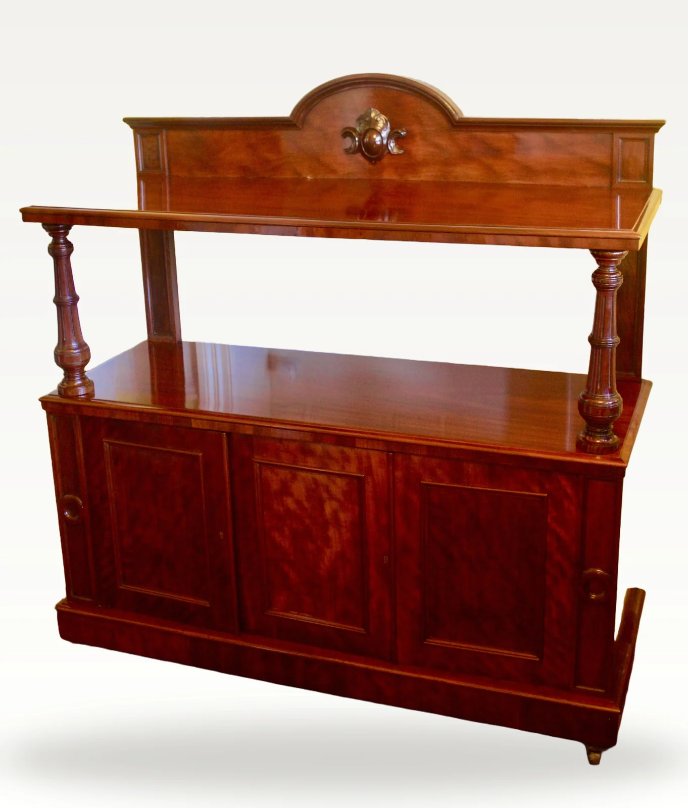 Victorian mahogany buffet sideboard by James Shoolbred & Co — view 2