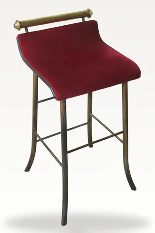 A 19th century brass and steel music stool
