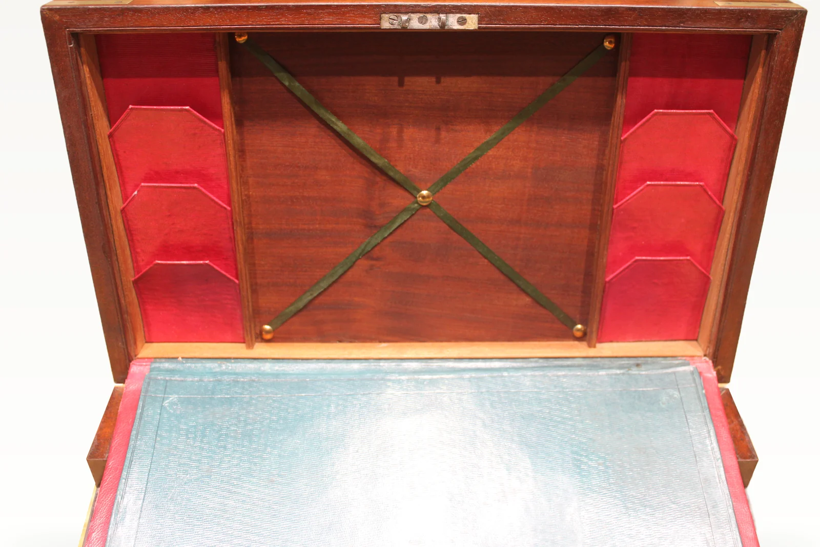 A 19th century mahogany bi-fold campaign writing slope — view 13