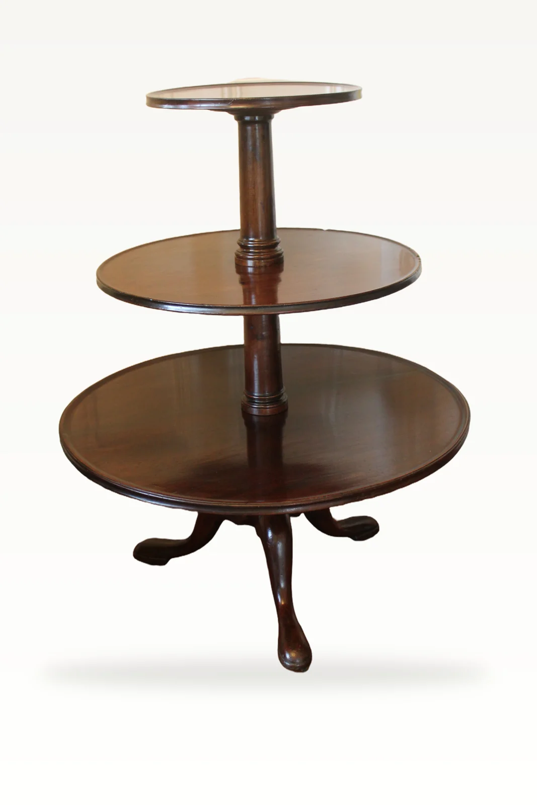 A large George III mahogany dumb waiter — view 10