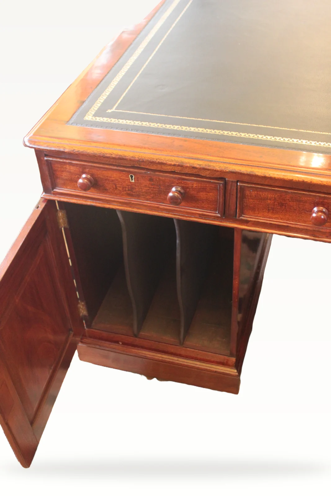 Victorian mahogany partners desk — view 5
