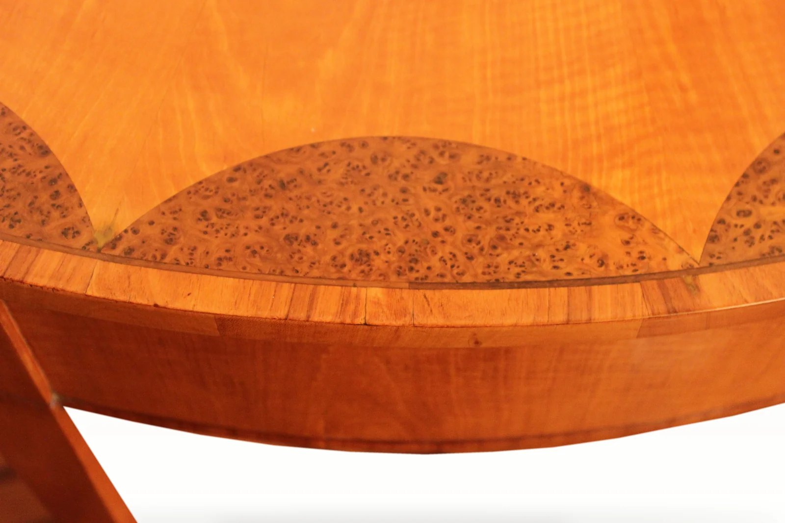 An early 19th century satinwood demi-lune console table — view 5