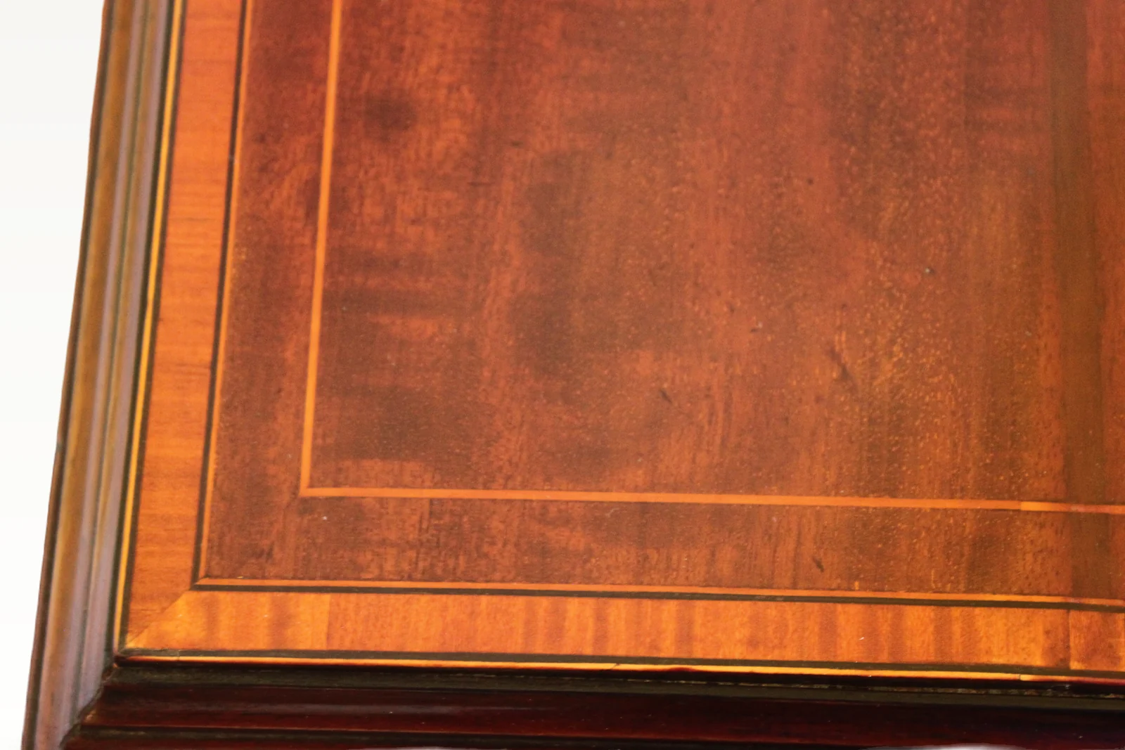Edwardian mahogany and inlaid revolving bookcase — view 7