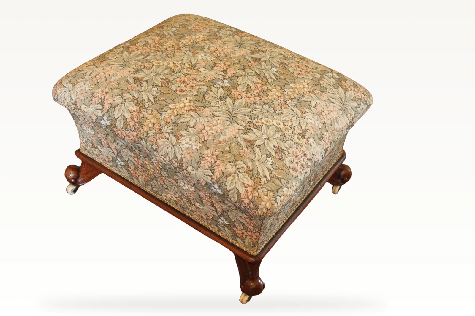An impressive Victorian mahogany foot stool or ottoman — view 2