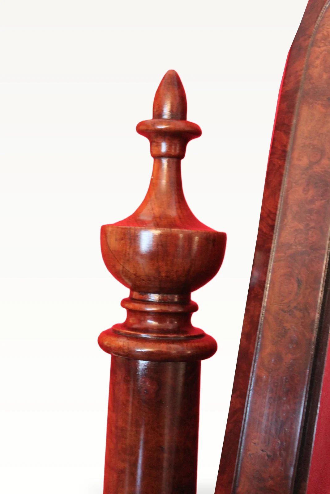 A large Victorian burr walnut toilet or dressing mirror. — view 8