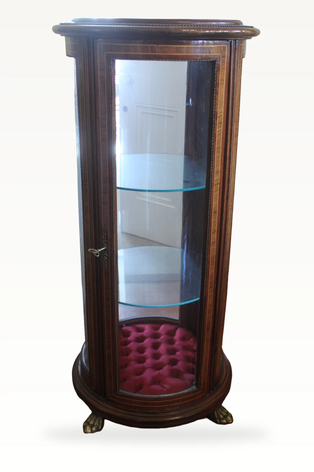 Late 19th century inlaid vitrine/bijouterie cabinet — view 10