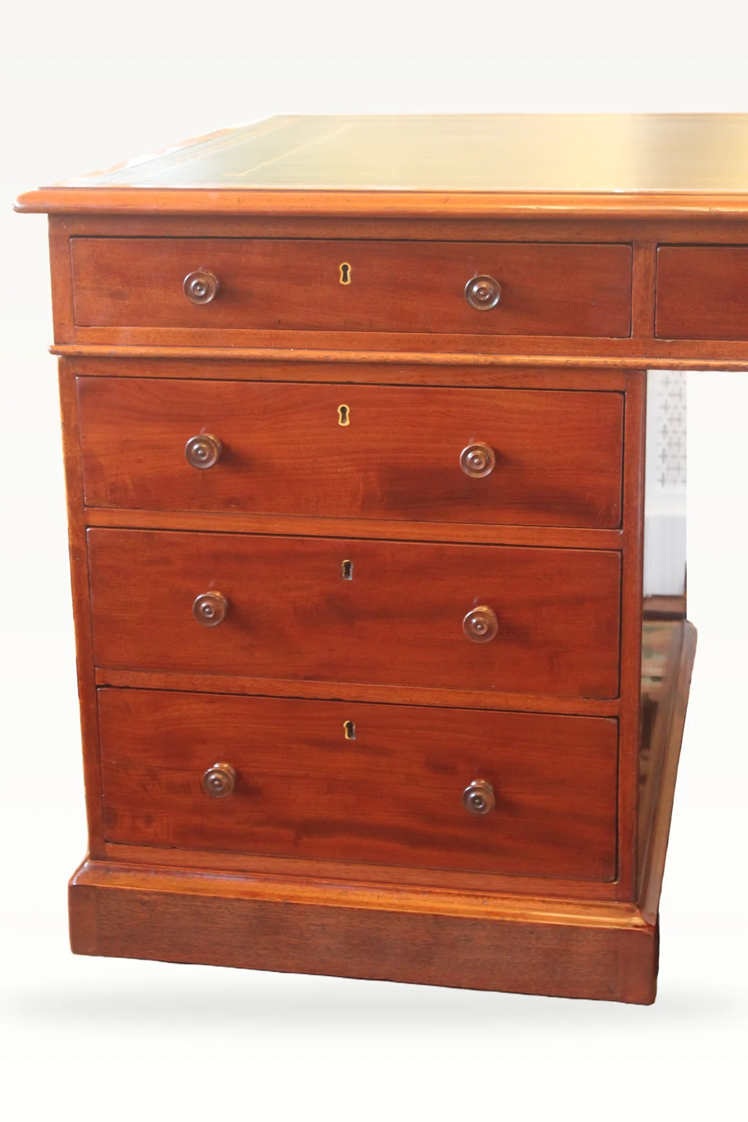 Late Georgian mahogany pedestal desk — view 3