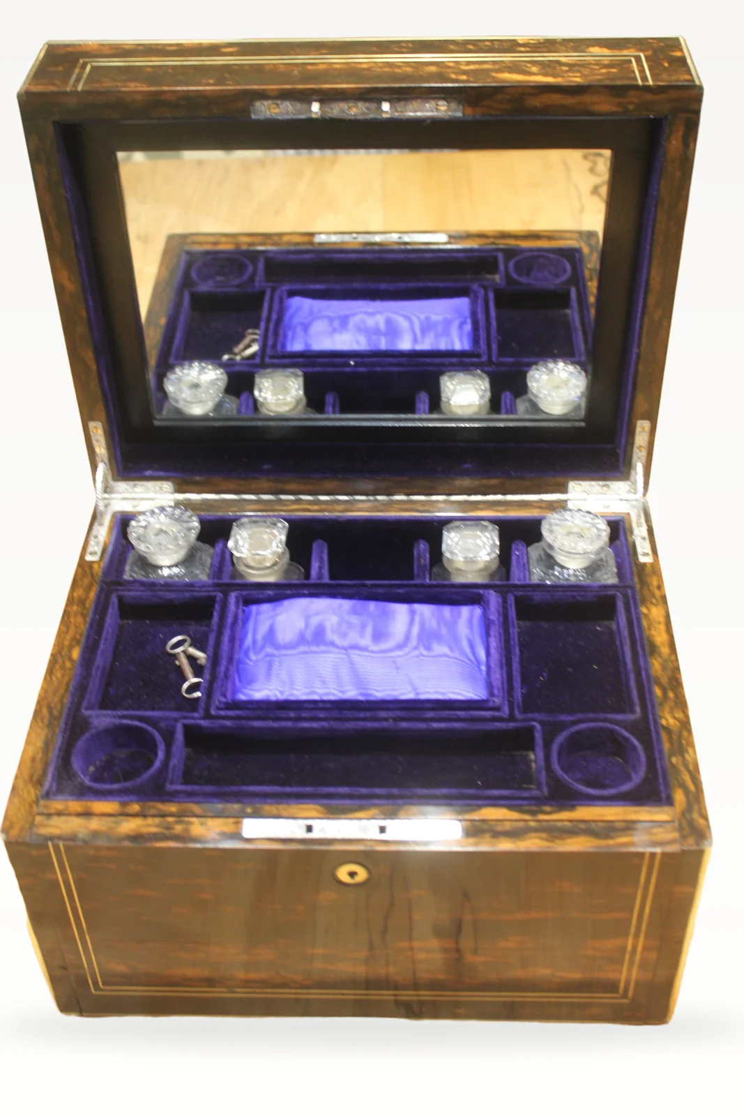 A ladies Victorian Coromandel travelling dressing and jewellery box — view 7
