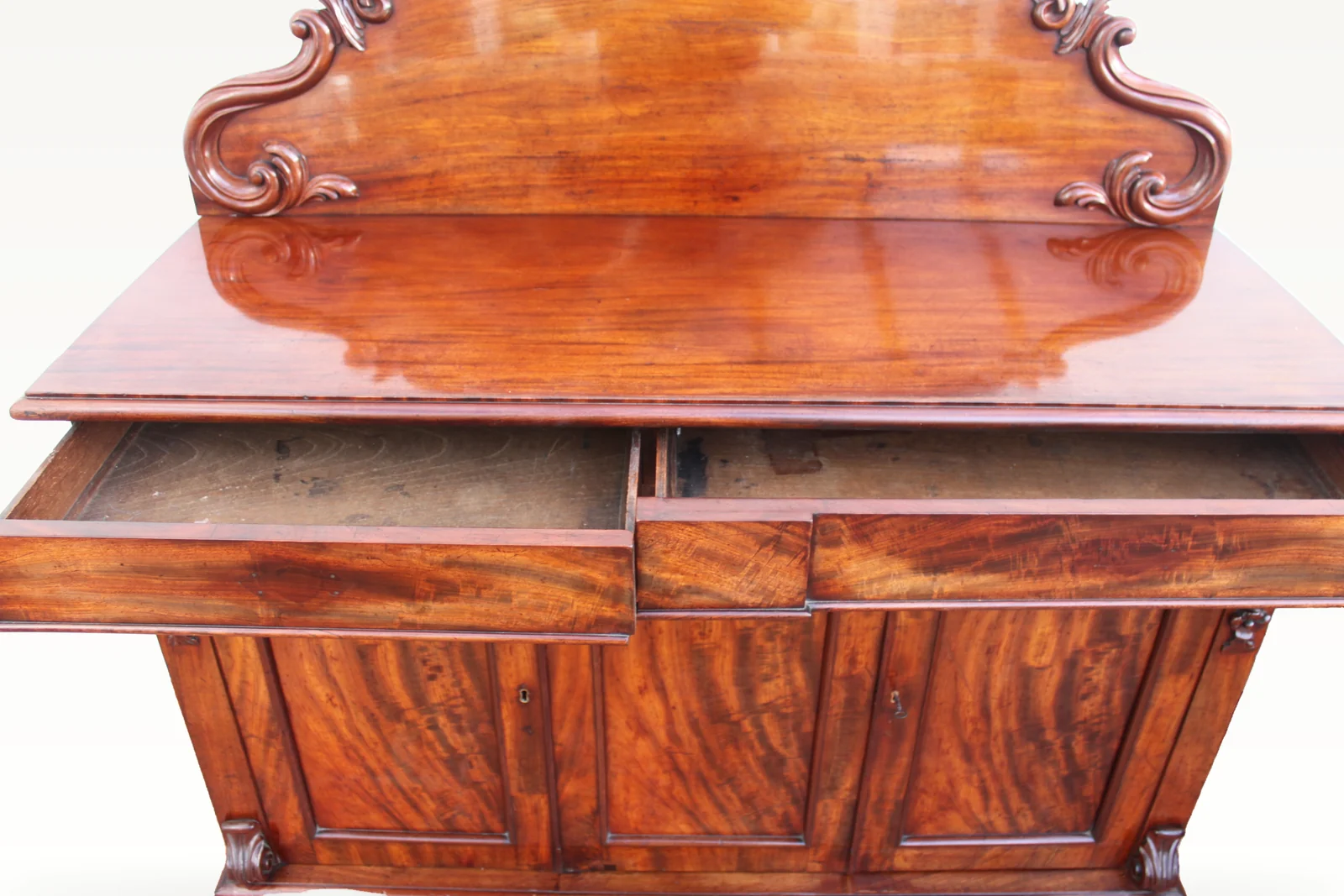 A mid Victorian mahogany three door chiffonier — view 3