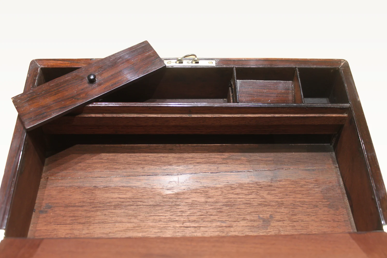 Victorian rosewood and brass bound writing slope — view 9