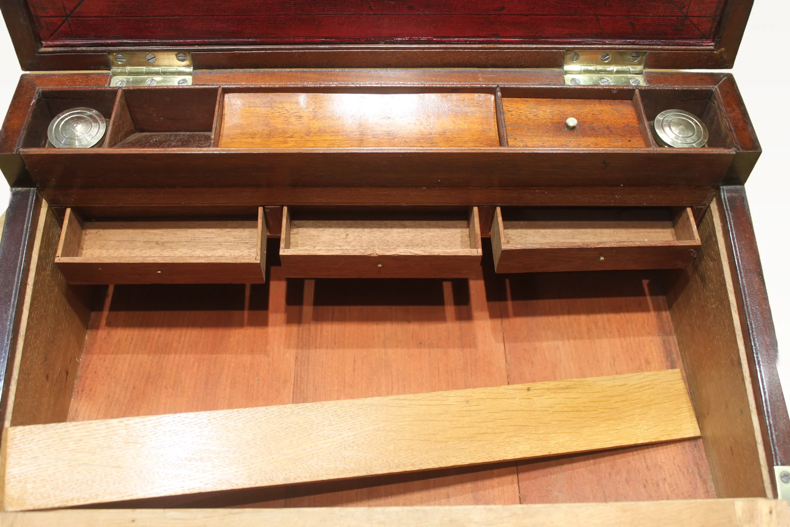 A 19th century mahogany bi-fold campaign writing slope — view 12