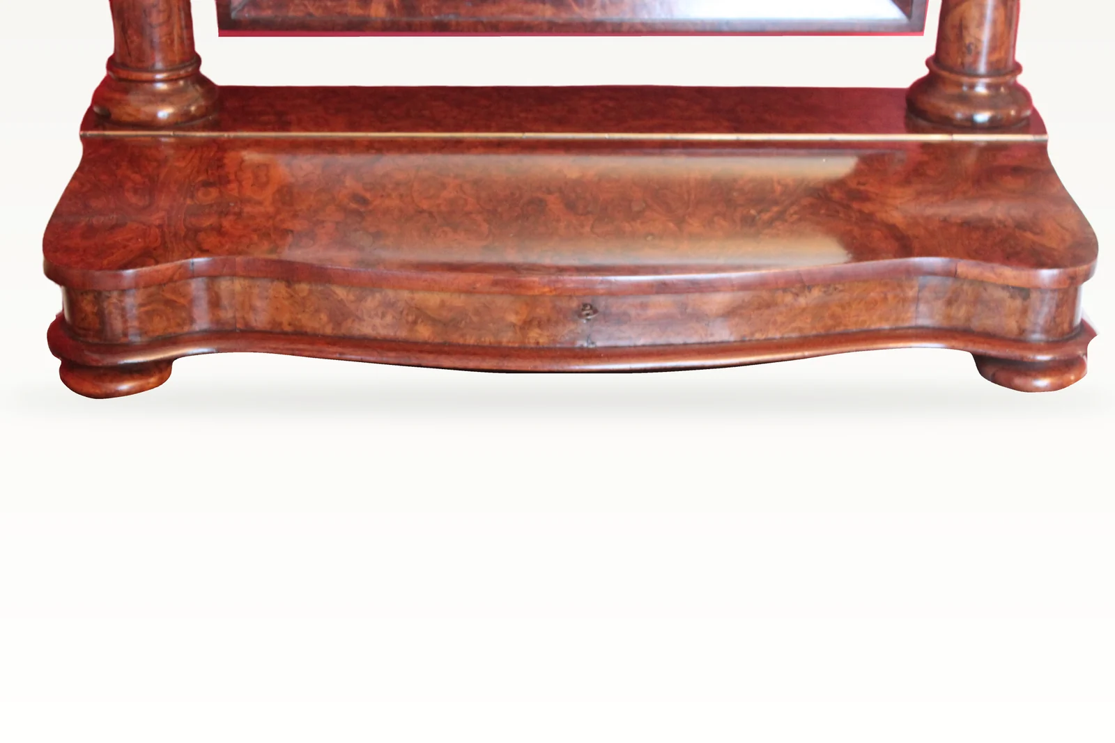 A large Victorian burr walnut toilet or dressing mirror. — view 10