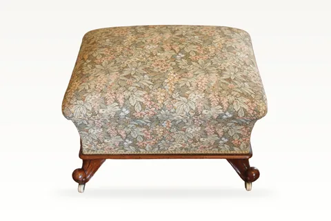 An impressive Victorian mahogany foot stool or ottoman