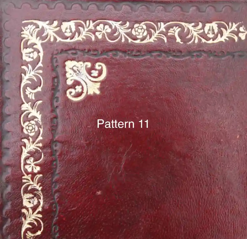 Antique Desk Leather Replacement - Gold Tooling Pattern 11