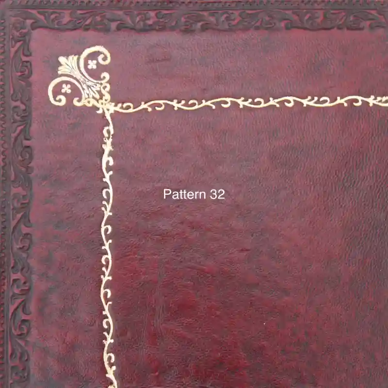 Antique Desk Leather Replacement - Gold Tooling Pattern 32