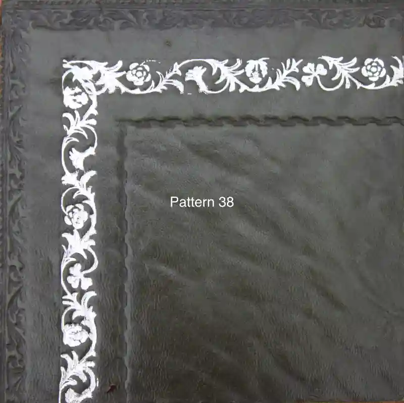 Antique Desk Leather Replacement - Gold Tooling Pattern 38